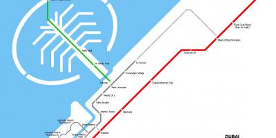 ปาล์ม Jumeirah monorail แผนที่