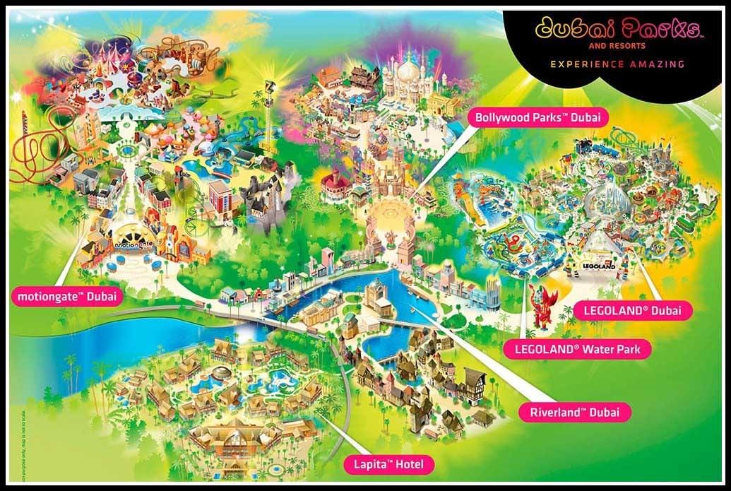 ดูไบพาร์คสนี้ก็แจ้งเตือนและ resorts ตำแหน่งแผนที่