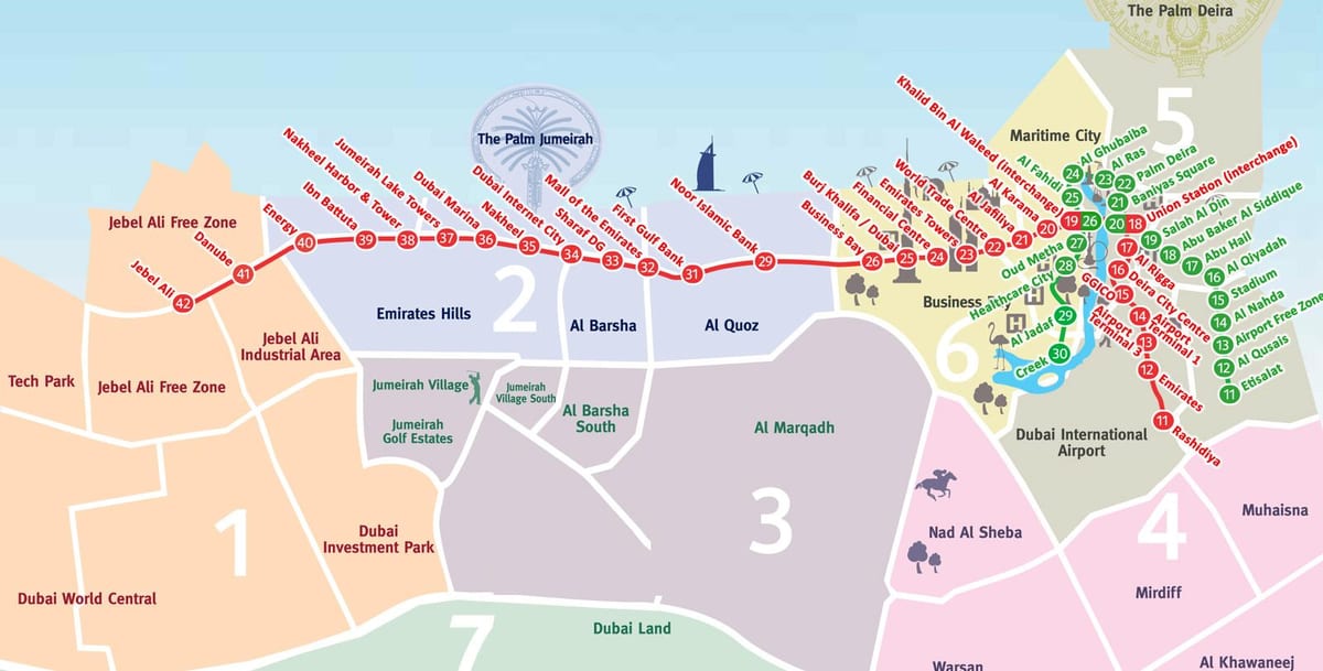 แผนที่ดูไบ neighborhoods