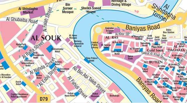 แผนที่ของเก่าดูไบ
