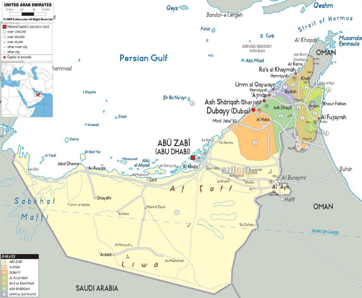 แผนที่ดูไบ UAE