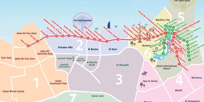 แผนที่ดูไบ neighborhoods
