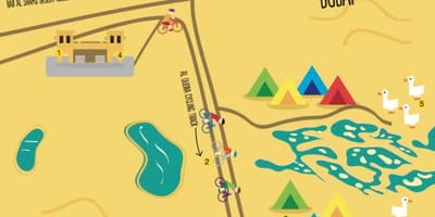 แผนที่ของอัล Qudra ทะเลสาบเส้นทาง