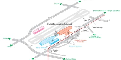 Dxb นแผนที่สนามบิน